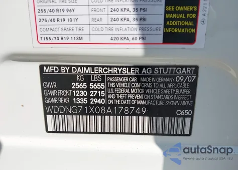 2008 Mercedes-Benz S 550 z USA, uszkodzony, nr VIN WDDNG71X08A178749